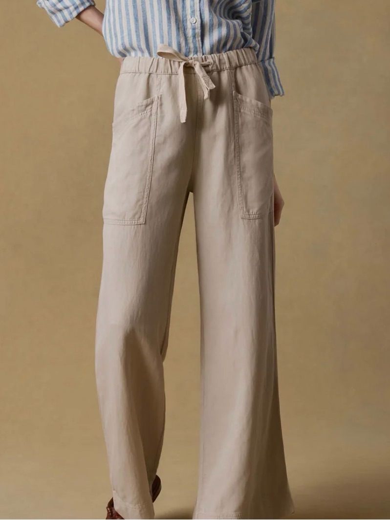 Faherty Topanga Drape Pant - Wheaten Size Large Nwt